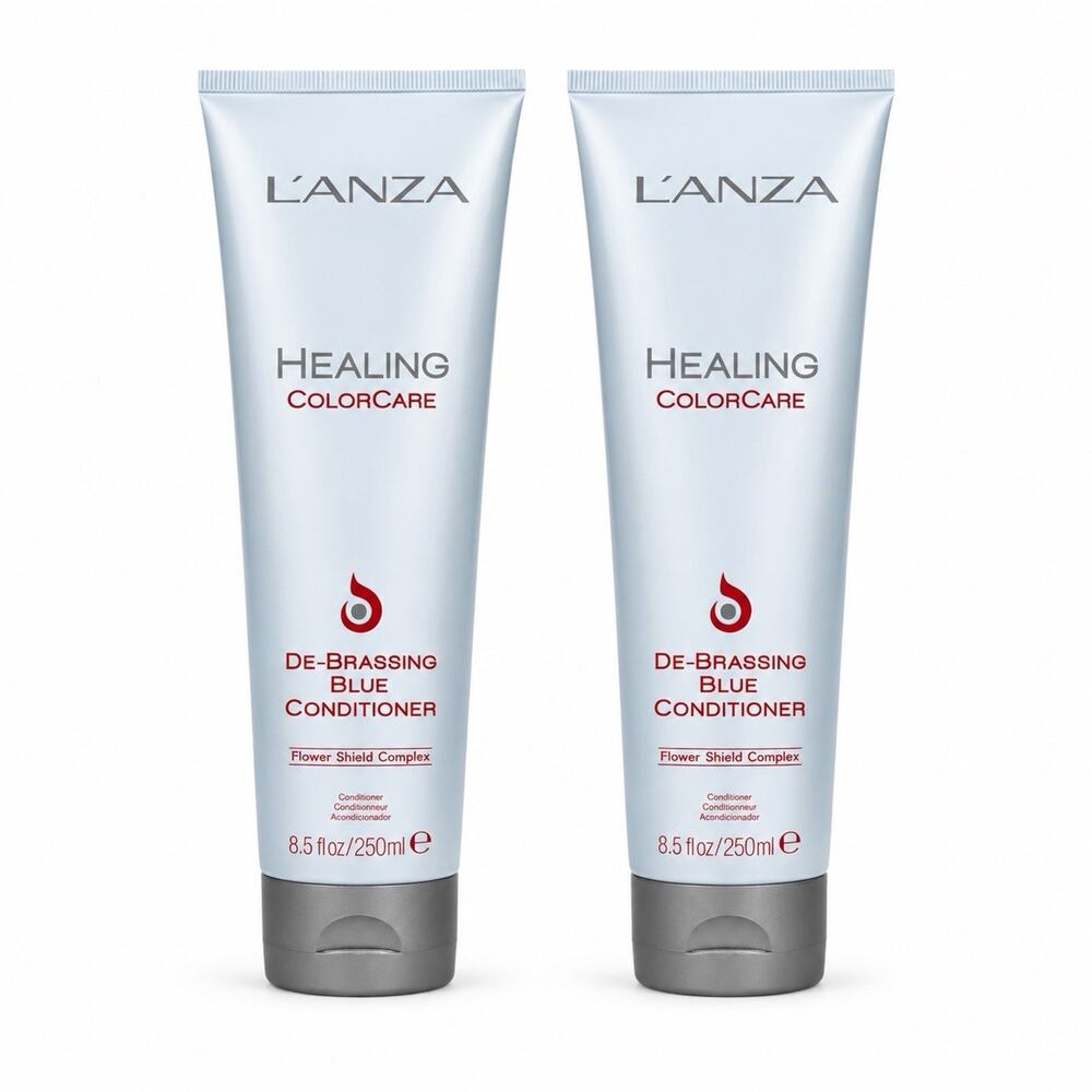 2x L’ANZA Healing ColorCare De-Brassing Blue Conditioner 8.5 oz 250ml